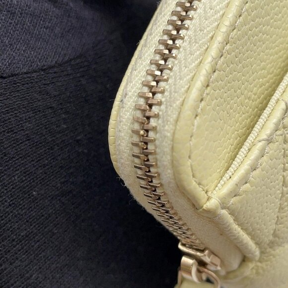 CHANEL Matelasse CC Logo Classic Zip Coin Purse Calfskin Baby Yellow AP2061 - Picture 7 of 11